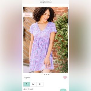 Lavender Purple Floral Dress Brand: Emerald Size: Large